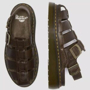 Dr. Martens Baker Grizzly woven leather strappy sandals. 🤎